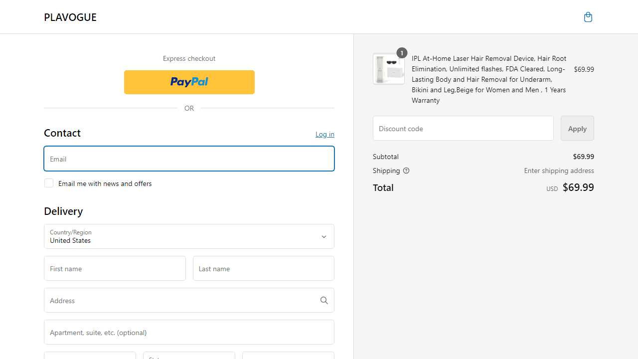 How to apply Plavogue coupon code
